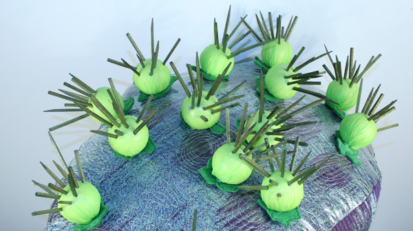 Amoeba Mushroom (detail), 2009, free motion machine embroidery and recycled detritus (Leisa Rich)