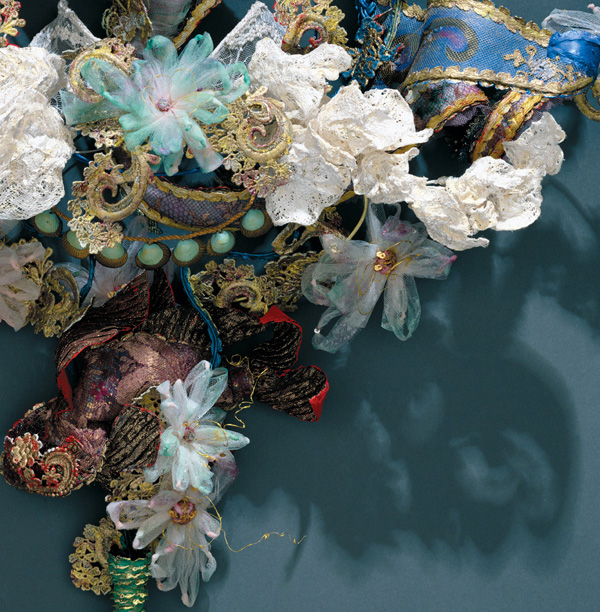 Fabricate Sculpture Series No 12, detail, 3D Fabric Collage, 30x25, Lindy Pole