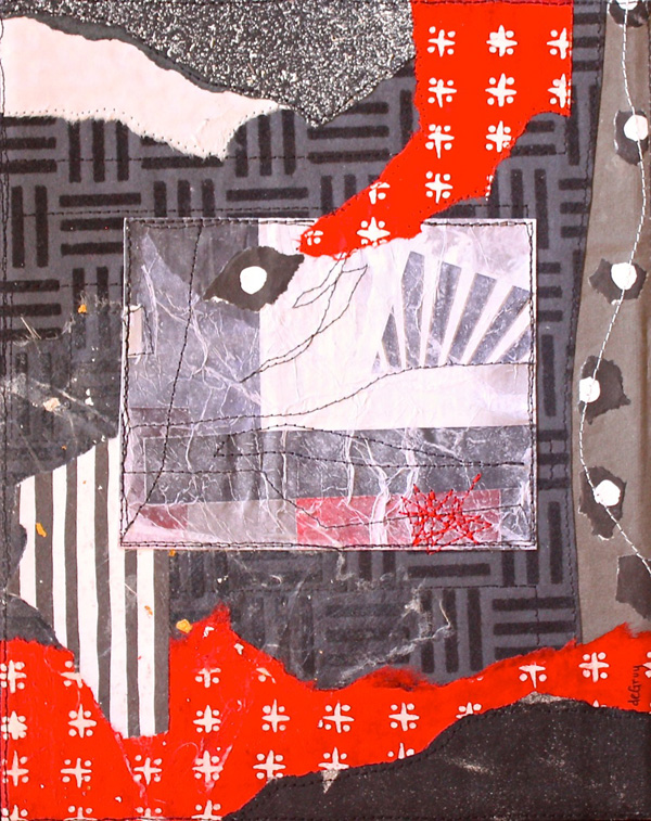 It Can Always Use Some Red #1, mixed media, 2013, 10" x 8", collage, photo: Geri deGruy
