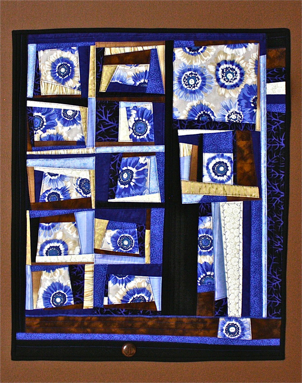 Baby Blue Eyes, fiber art/art quilt, 2011, 30" x 24", machine piecing and quilting, hand stitch, photo: Geri deGruy