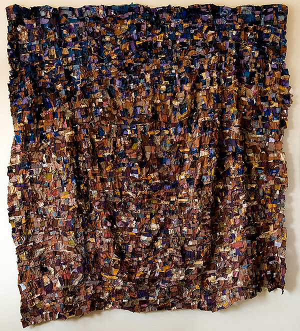 Earth (repetition of an act of mourning), 68 x 76 inches, fabric, thread; machine-pieced.