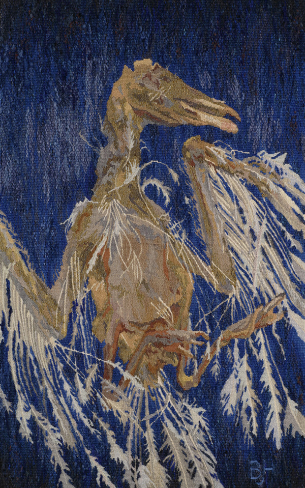 Seagull Series - The Shaman, 2007, 50"x32" (126cmx83cm), linen warp. wool, cotton and
acrylic weft, woven tapestry, photo by Ted Clark.