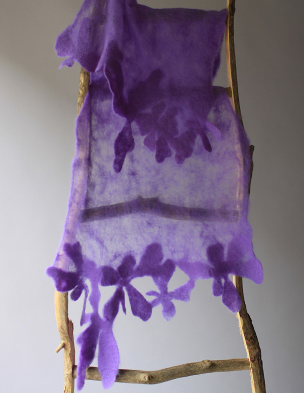 Transluscency shawl, Felting merino wool, 2012 Photo-Lorena Santin Andrade