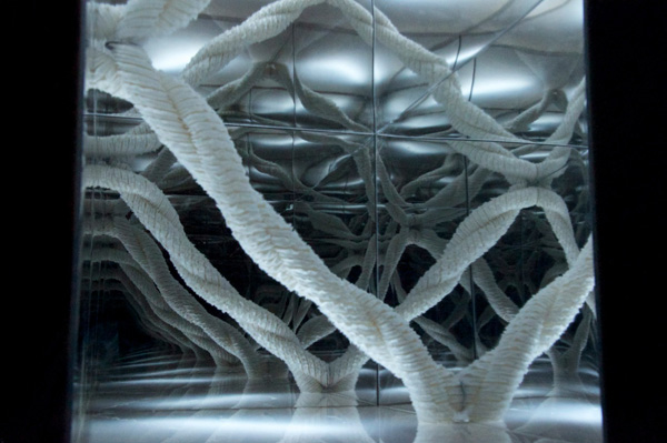 (within) III, 2010-2011, 60 x 60 x 60cm, acrylic mirror, chenille tubing, tendertouch filling