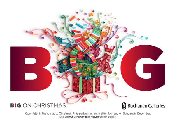 Buchanan Galleries, paper/card, technique: paper quilling