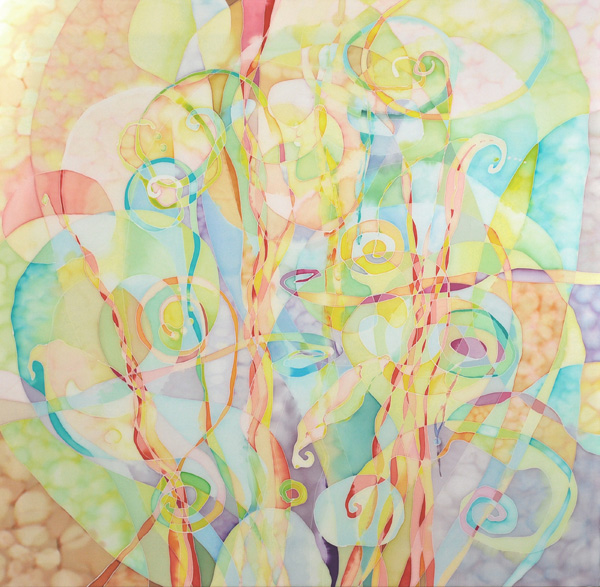 Lightscape, Silk painting, 68.5 x 66