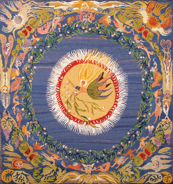 Giselle, 32 in H x 30 in W, 1987. Wool, cotton and silk threads on needlepoint canvas. Photo: Abar Color Labs.