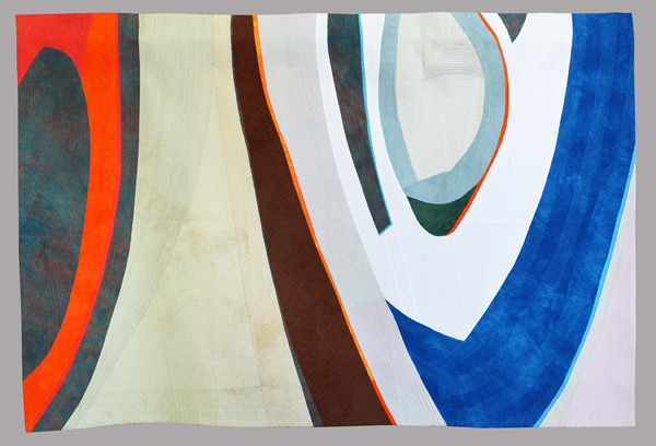 401 Series:  Wheels 10, 42 x 47”, cotton pimatex, hand-dyed, machine pieced and quilted