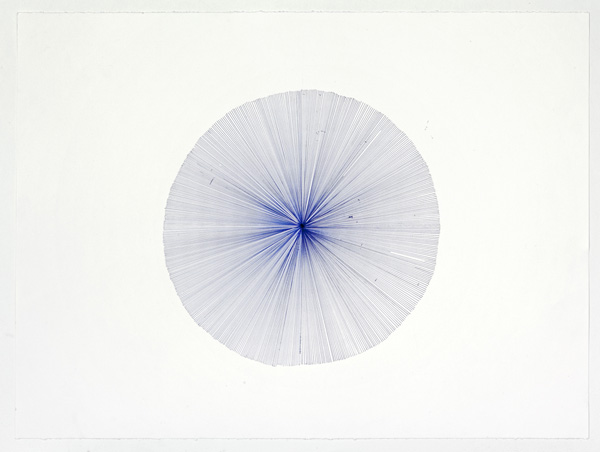 Lines in a circle felt pen on paper 22 x 30 2012