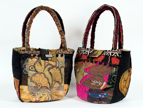 Bags, 2009, 12x16, machine and hand stitched felt, 12''x16''. Photo: Courtney Gibson