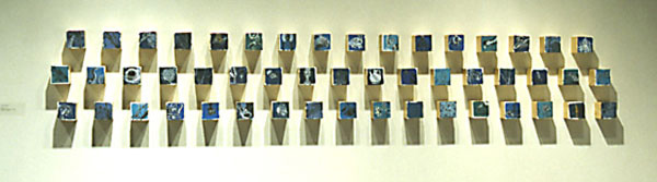 Dreamline, acrylic, India ink, BFK paper, oak block, H x 84"W, 2004–5, photo: Michael Brotman