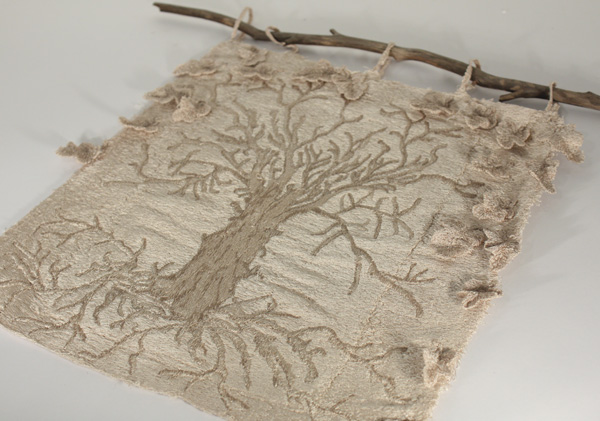 Tree of Life, free motion embroidery on water soluble fabric, 12" x 12"