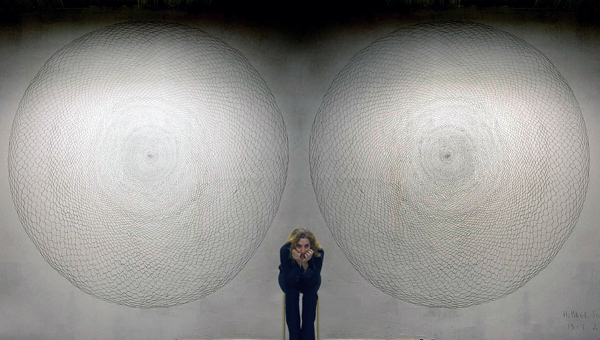 Homage to Mother, 2009 wall drawing with graphite (8' x 16'