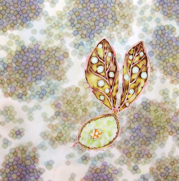 Detail: Seeds of Light: Content, Silk painting