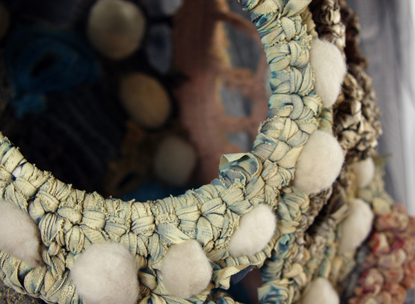 Receptor detail– 36 x 52 x 28 in., mixed fibers, paint, wire; Irish crochet. Photo by artis
