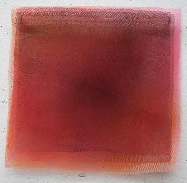 Atmosphere 2, 13" x 10 ½", industrial mesh, spray paint. Photo: Cathy Breslaw.