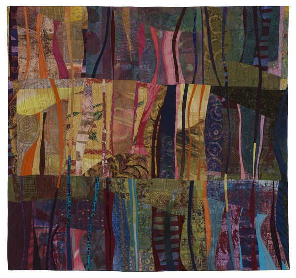 Kelp Forest, 46" 43", Quilt. Cotton, dyed, screen printed, some commercial fabric. Photo: Joe Ofria