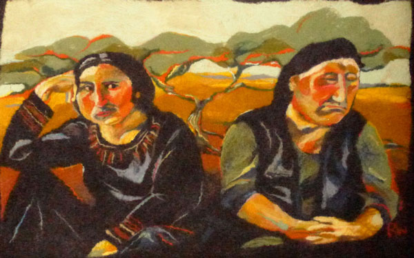 Waiting, 33" x 26", wool, needle and hand felted. Photo: Robin Wiltse