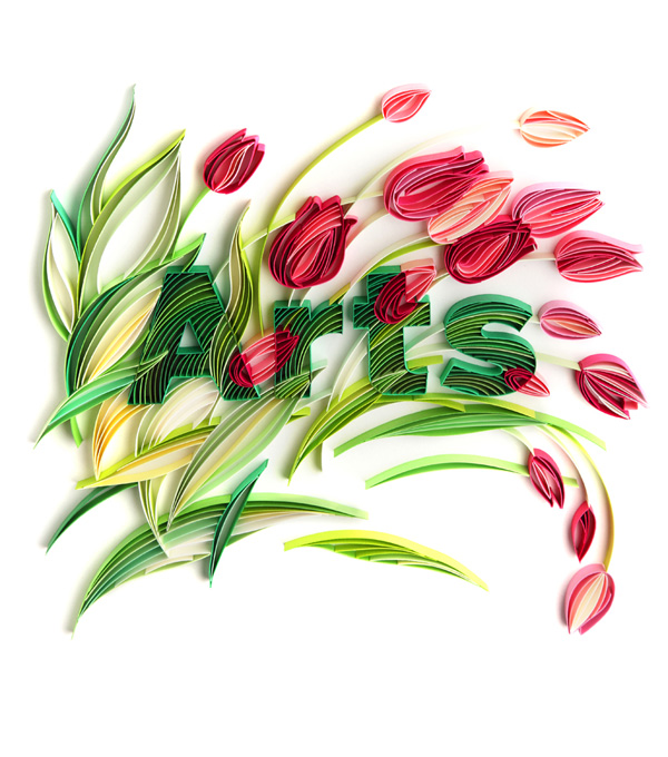 Spring Arts, paper/card, technique: paper quilling.