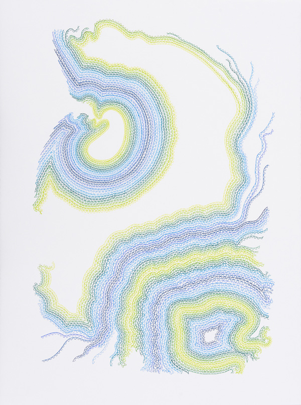 Topographie, 2009, Pencils colors drawing, 30 x 22 inches, Alexis K. Laflamme photo credit