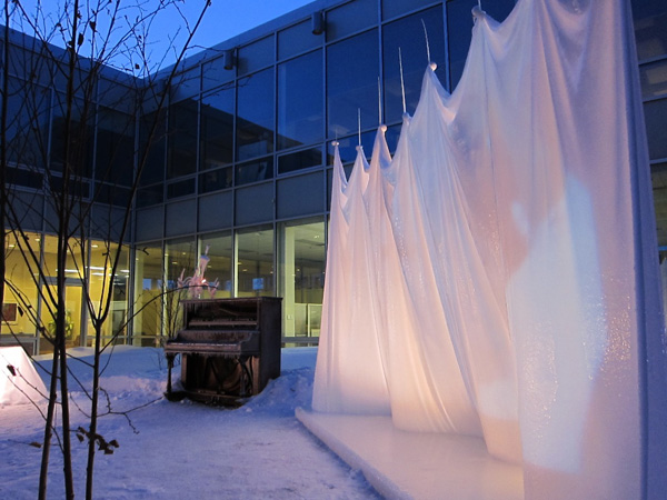 Curtain Wall Fabric and Ice Installation at the University of Manitoba