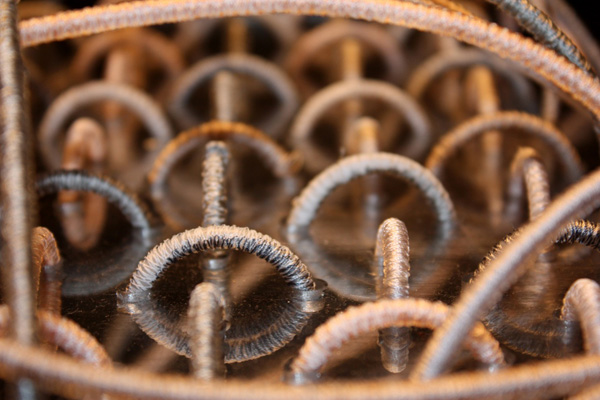 Emergent Multiplicity, 2011, 120 x 100 x 100cm, acrylic, mirror paint, extruded polythene, rayon, carbon fibre – St Pancras Crypt installation