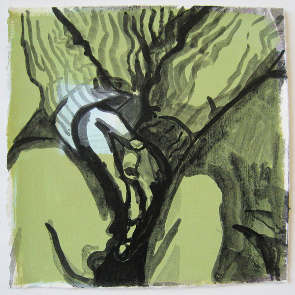 detail, Golden Years' (after Bowie), India ink, acrylic, BFK paper, 6"H x 6"W, photo: Peter Legri