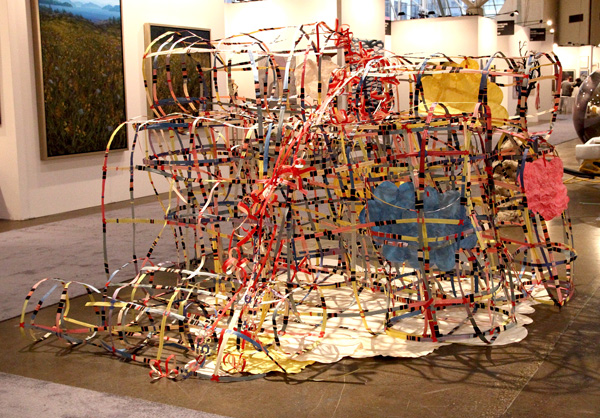 Hold me Tight, installation art Toronto, woodcut on Okawara paper, wire, 2011