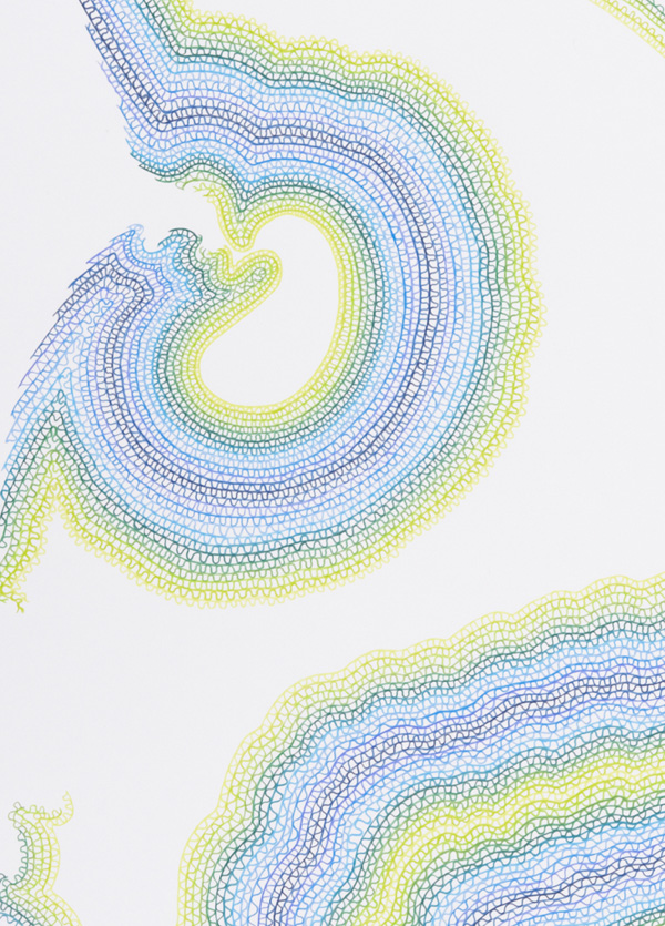 Topographie, 2009, Pencils colors drawing, Detail, Alexis K. Laflamme Photo credit