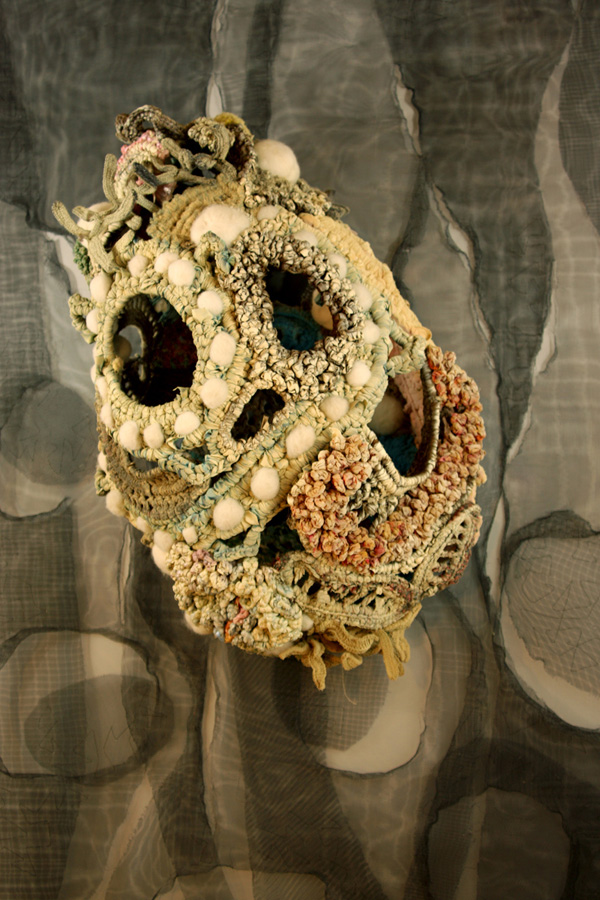 Receptor – 36 x 52 x 28 in., mixed fibers, paint, wire; Irish crochet. Photo by artist