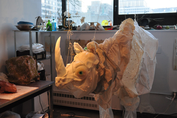 Emily Jan's studio at Concordia University's Fine Art MFA program.