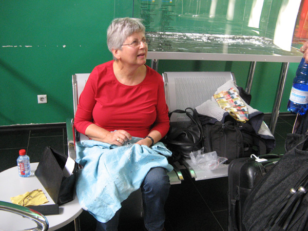 Stitching at the airport in Vilnius in Lithuania. Photo: Iveta Mihalikova.