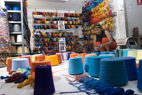 Laboratory colours of Maximo Laura's workshop in Lima, Peru.
