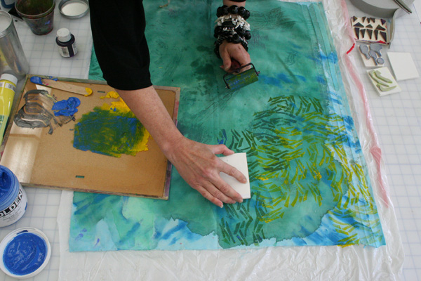 Testaments, 2006 note book, needle, red pigment (15" x 20").