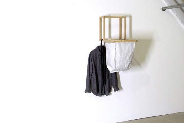 Laundry basket, 40 x 40 x 60 cm, oak, 35 x 37 cm, tyvek