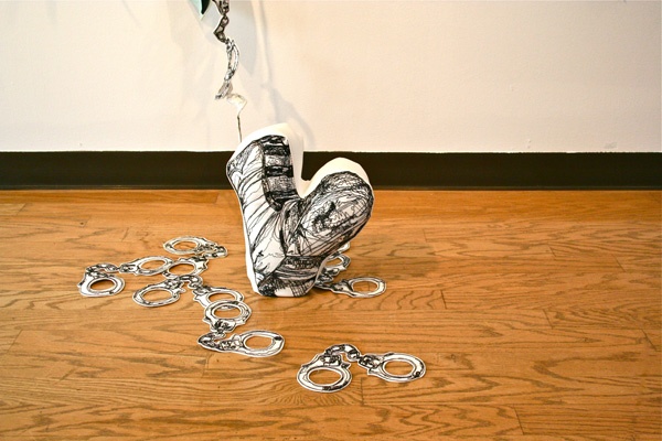 Chain of Fools, (detail) 2011, free motion machine embroidery (Leisa Rich)