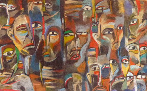 Avoidance, 44" x 37", wool, needle and hand felted. Photo: Robin Wiltse