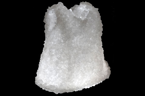 Crystal Dress, alum, 2009, grown crystals, 15.5" x 8" x 15", photo: David Broda.