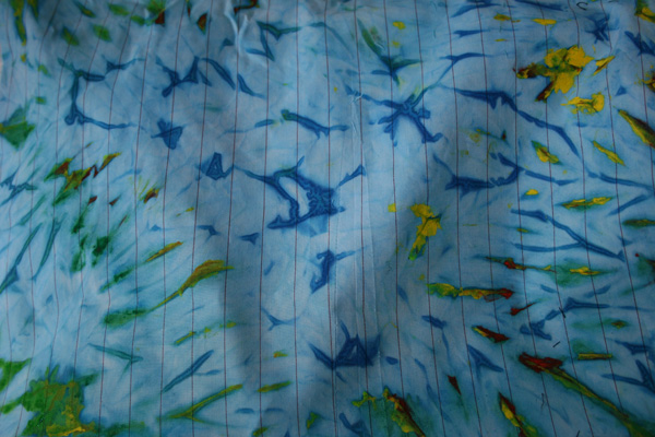 Stitched resist fabric. Photo: Merill Comeau.