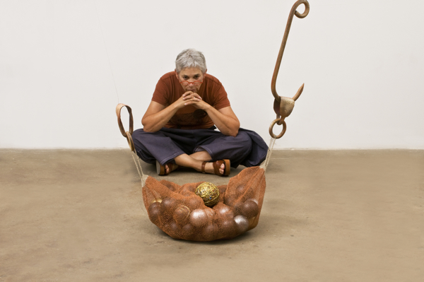 Leslie Pontz with Seeded Pod 2, Photo: John Carlano.