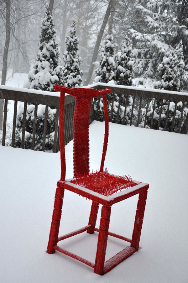 favored, cable tie, tying, weaving, 23"(w) x 46"(h) x 21"(d), photo: Xia Gao