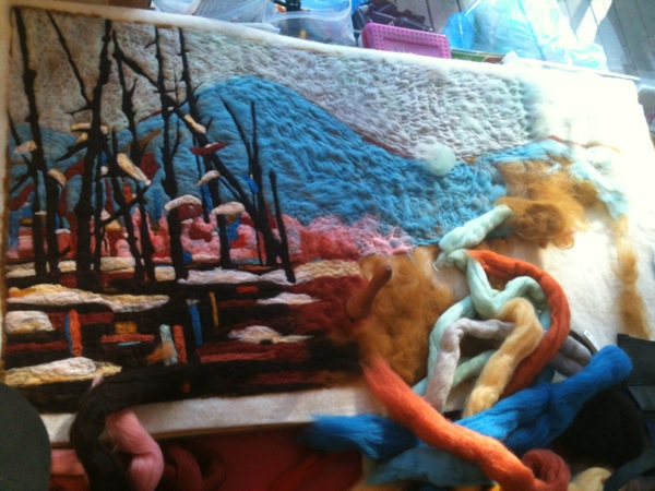 Winter Marsh, in progress. Photo: Robin Wiltse