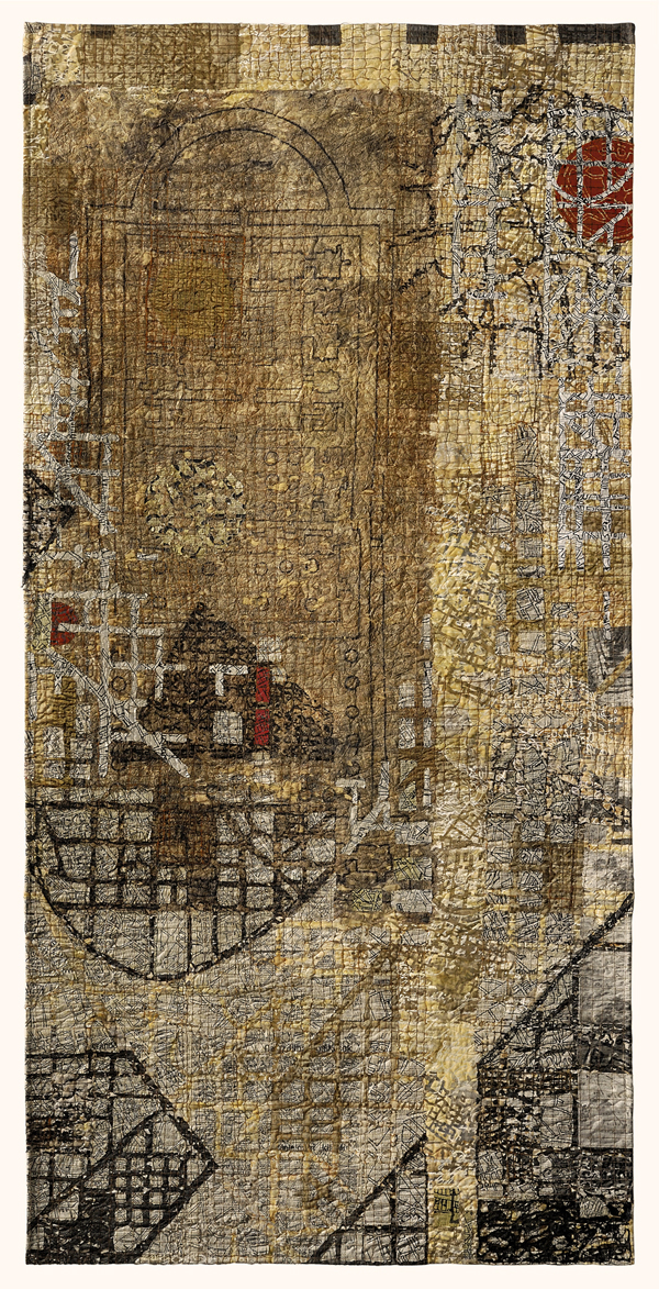 Spirit of The Place, cotton, paper, 2011, 200 cm x 100cm, quilt. Photo: Tihanyi & Bakos