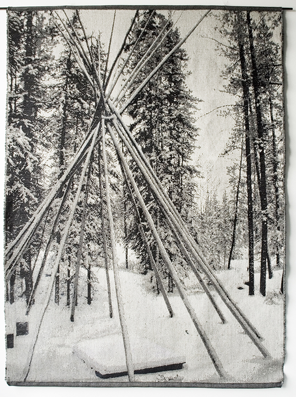 Teepee 1, 2006, Jacquard weaving. A photo shot in Yellowknife Cotton, wool, linen --- 150x108 cm, Private collection.