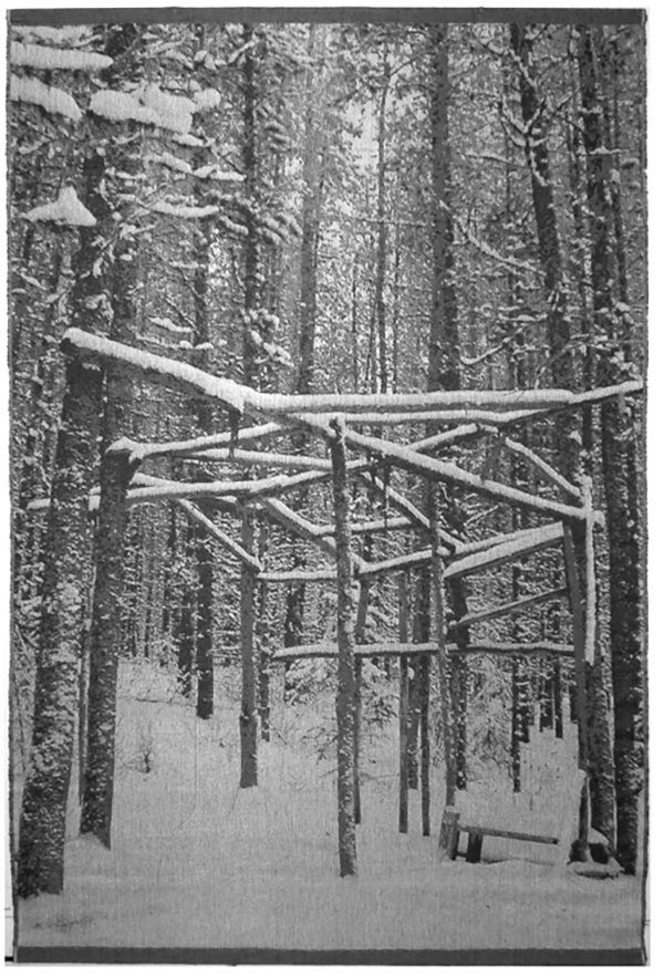 Teepee 2 - Abandoned, 2008. Jacquard weaving. A photo shot in Yellowknife Cotton, wool, linen --- 150x108 cm, Private collection.