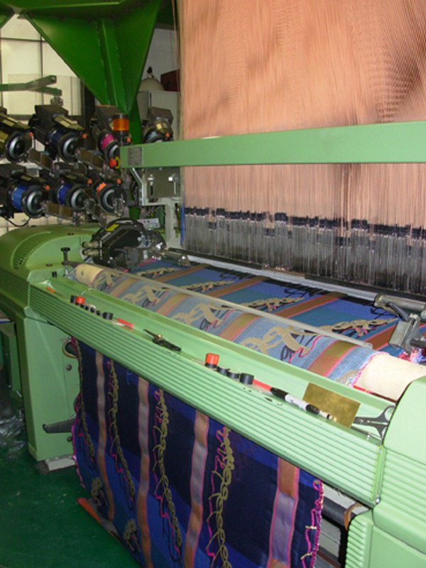 Jacquard loom at Rhode Island School of Design, weaving fabric for Sekala Ribbons sculpture