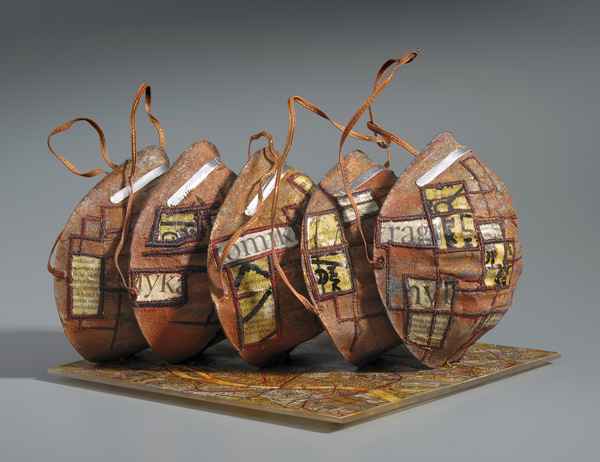 One Mask is Not Enough, dust mask, yarn, 2011, 20cm x20cm x 20cm, object. Photo: Tihanyi & Bakos