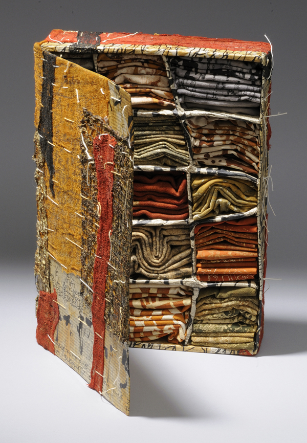 Primitive Findings, newspaper, cotton, 2012, 38cm x25cm x 22cm, artist book. Photo: Tihanyi & Bakos