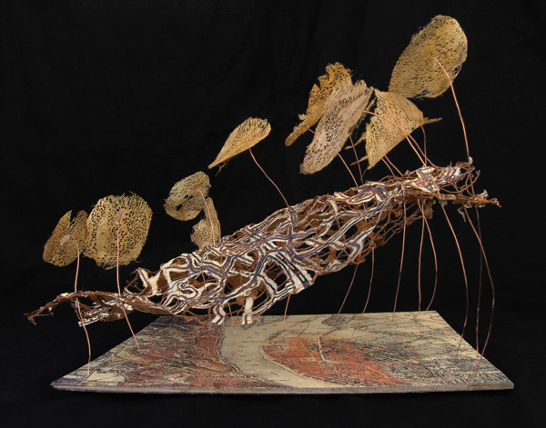 Urban Layers, paper, silk, wire, 2010, 20cm x 20 cm x20 cm, object. Photo: Tihanyi & Bakos