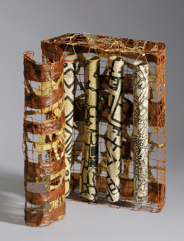 Urban Sutras, newspaper, wire, 2012, 36 x 26 x 18 cm, artist book. Photo: Tihanyi & Bakos